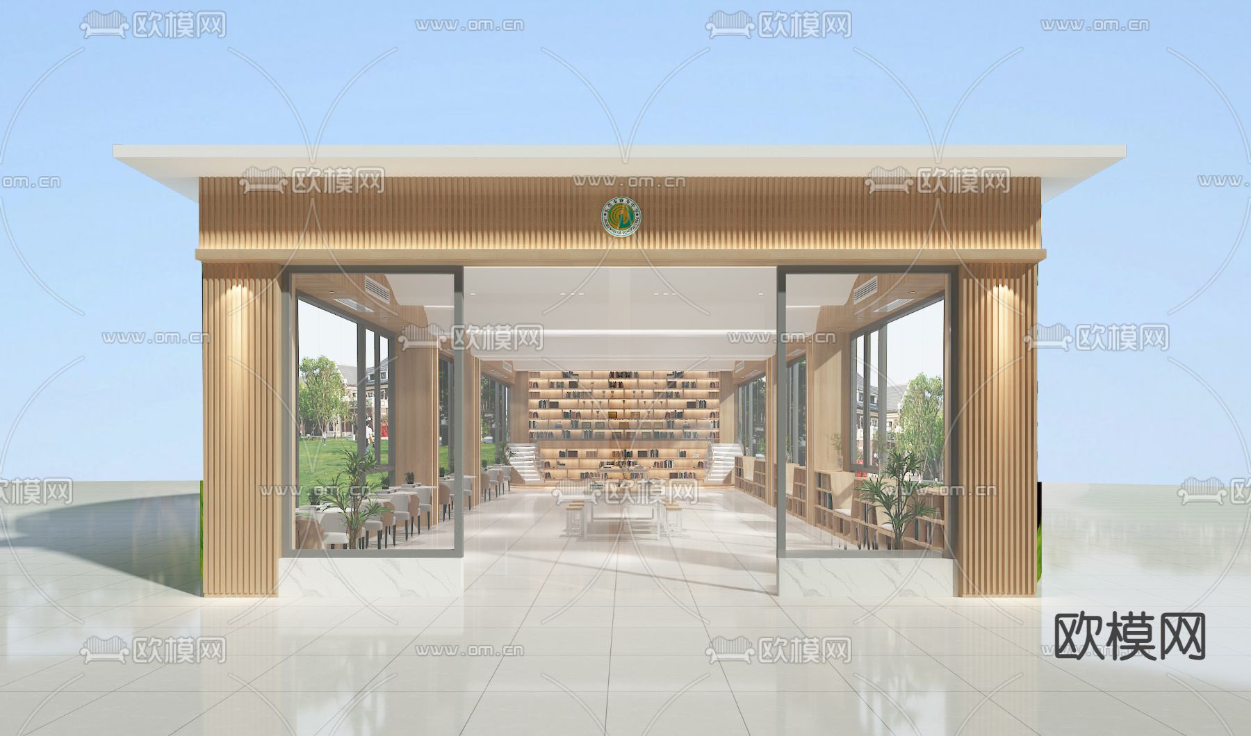 学校图书馆免费3d模型下载（渲染图3）