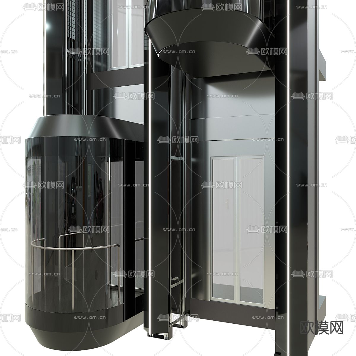 观光电梯 升降电梯3d模型下载（渲染图3）