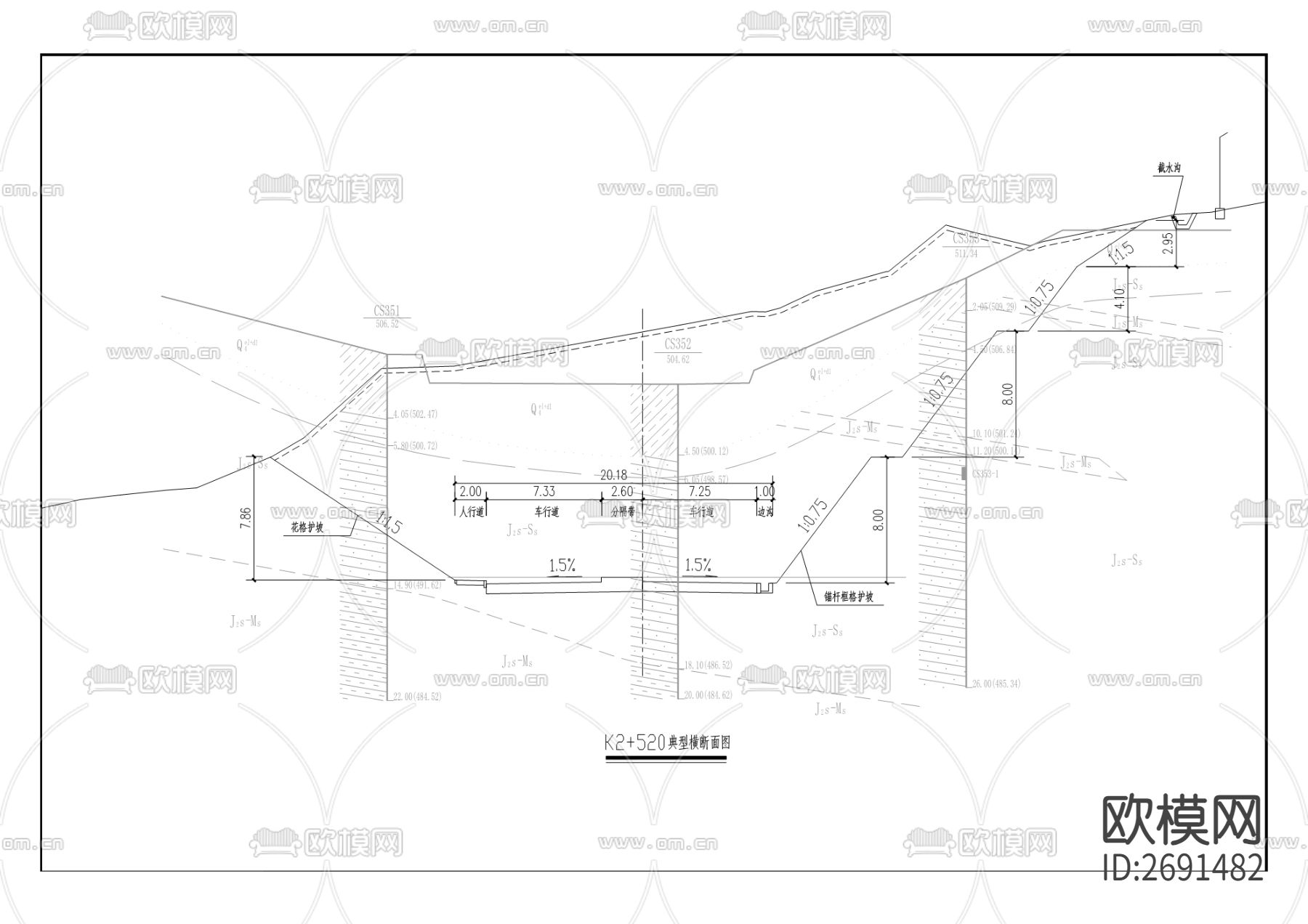 工业大道二期（长松路）cad施工图下载（渲染图3）