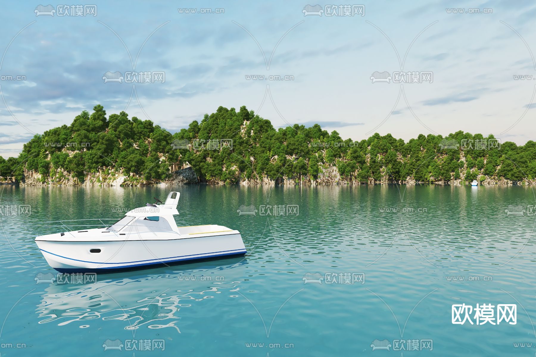 小岛岛屿 山体湖泊 湿地psd下载（渲染图4）