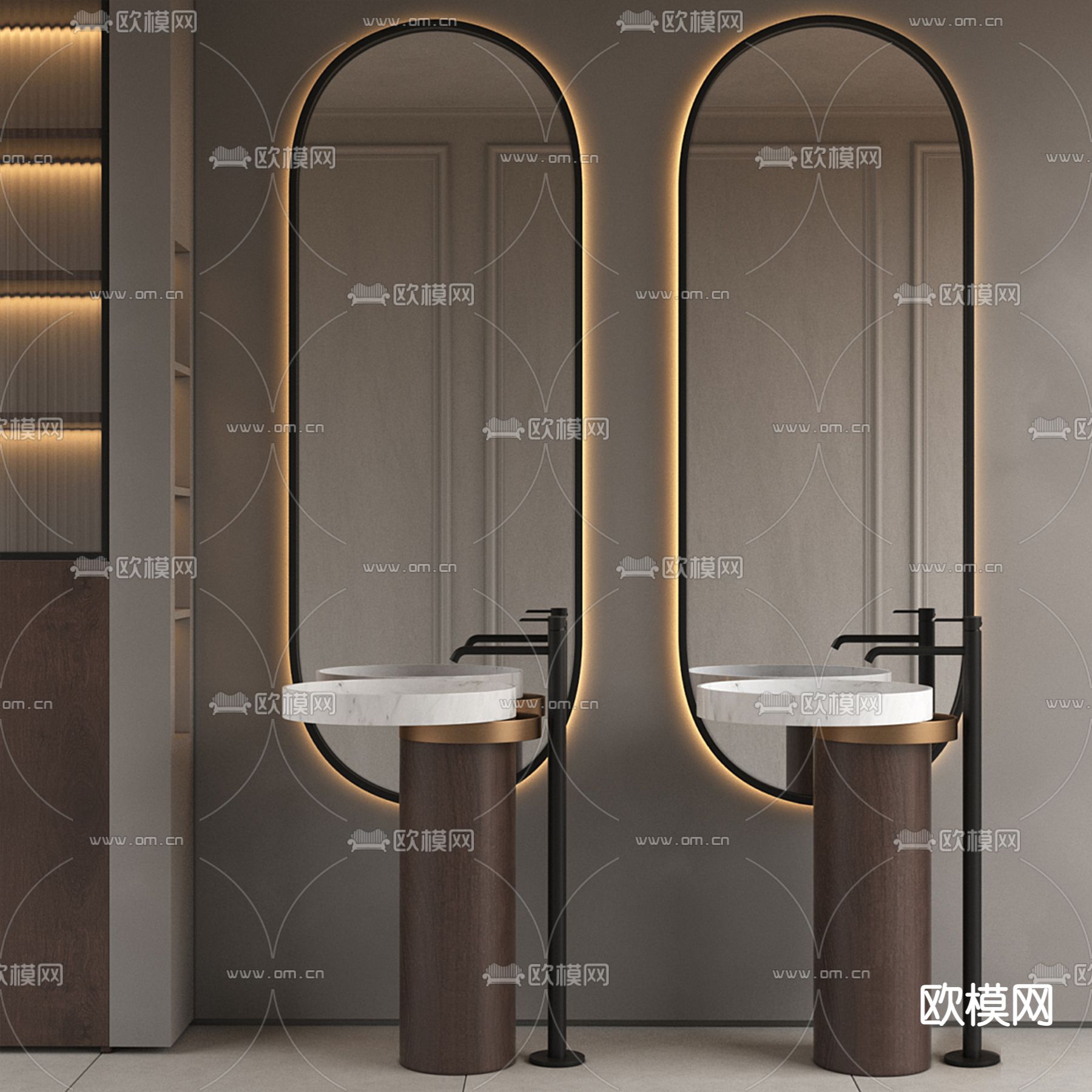 北欧洗手台 台盆3d模型下载（渲染图2）