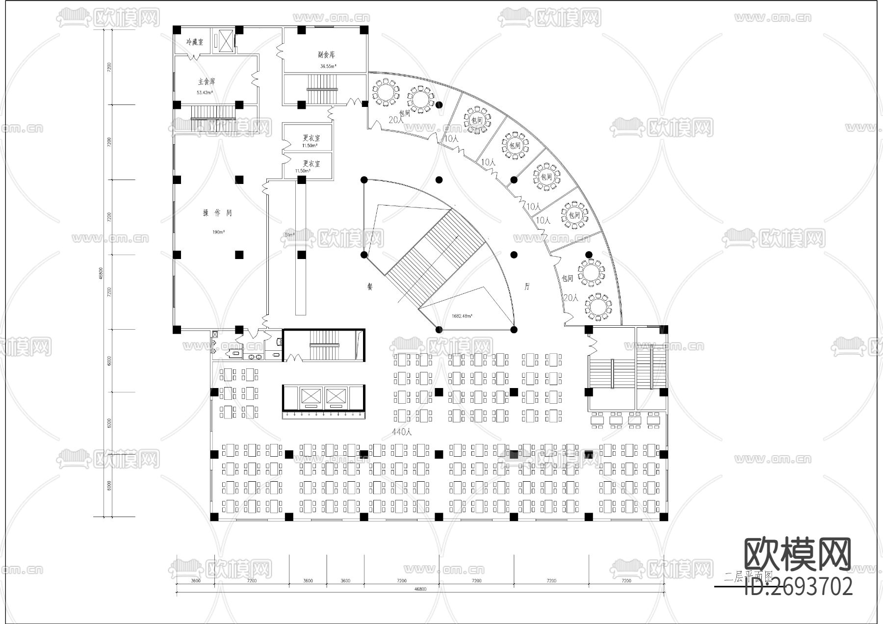 现代风格高层综合楼建筑CAD施工图下载（渲染图2）