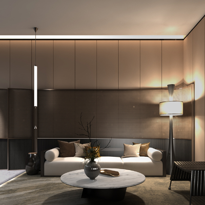  现代会客厅 接待室su模型 