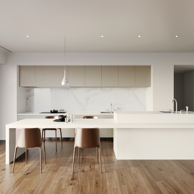  现代岛台厨房su模型 