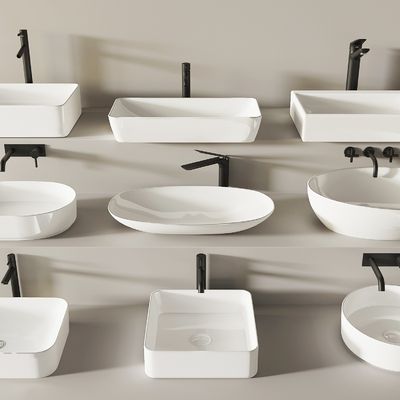  现代洗手盆su模型 