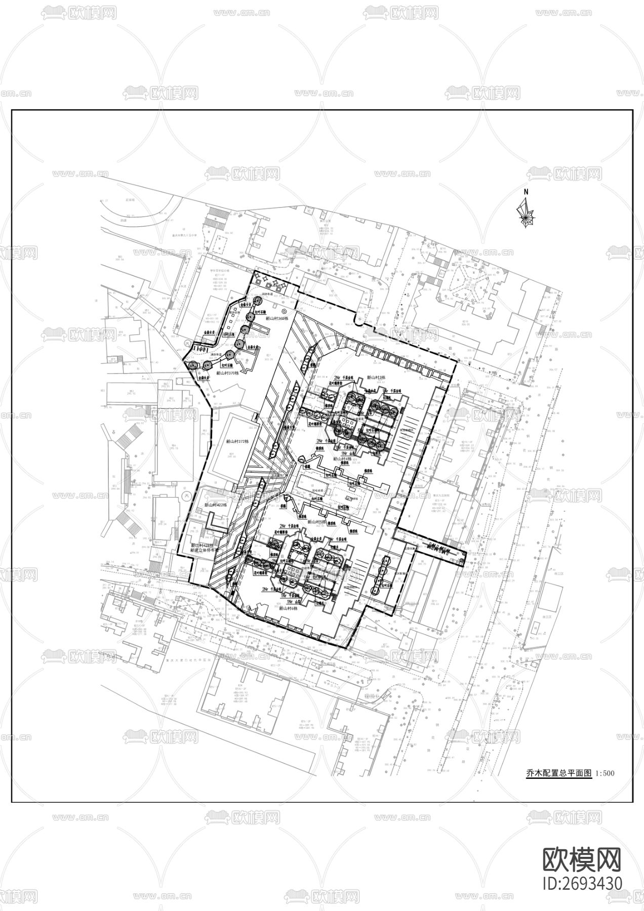 沪汉社区老旧小区改造CAD施工图下载（渲染图8）