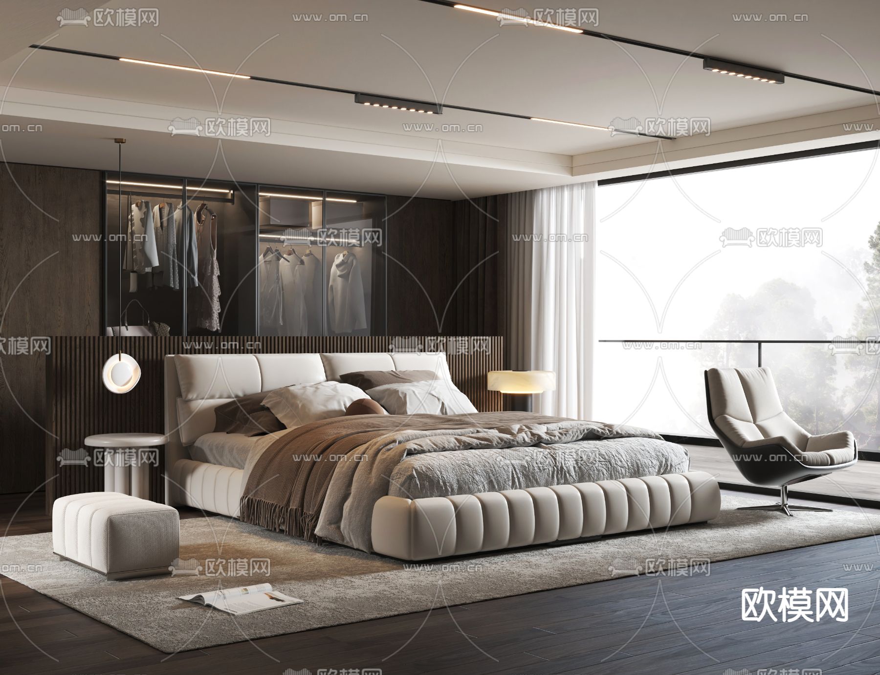 Minotti 双人床3d模型下载