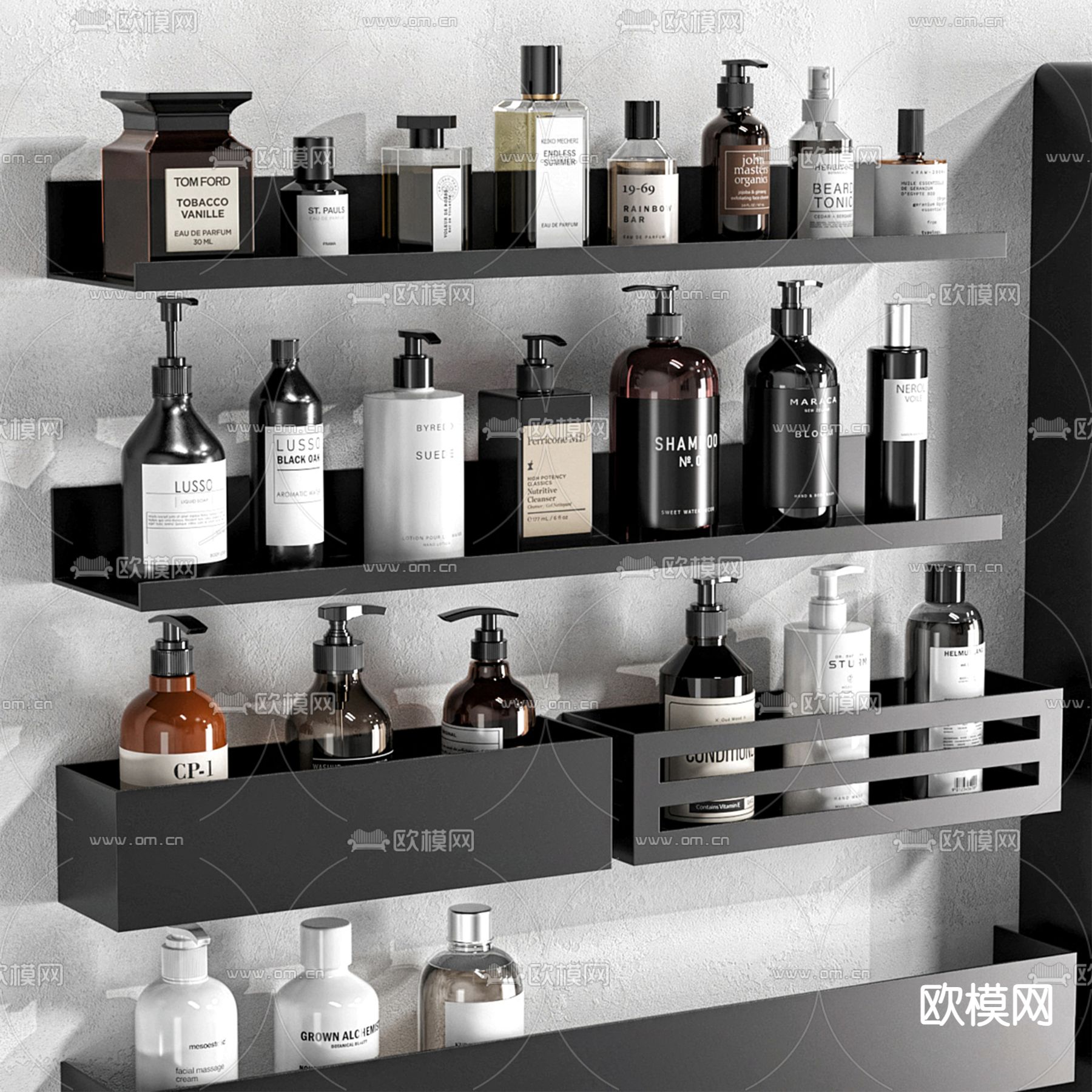 卫浴摆件 洗浴用品 毛巾架3d模型下载（渲染图2）