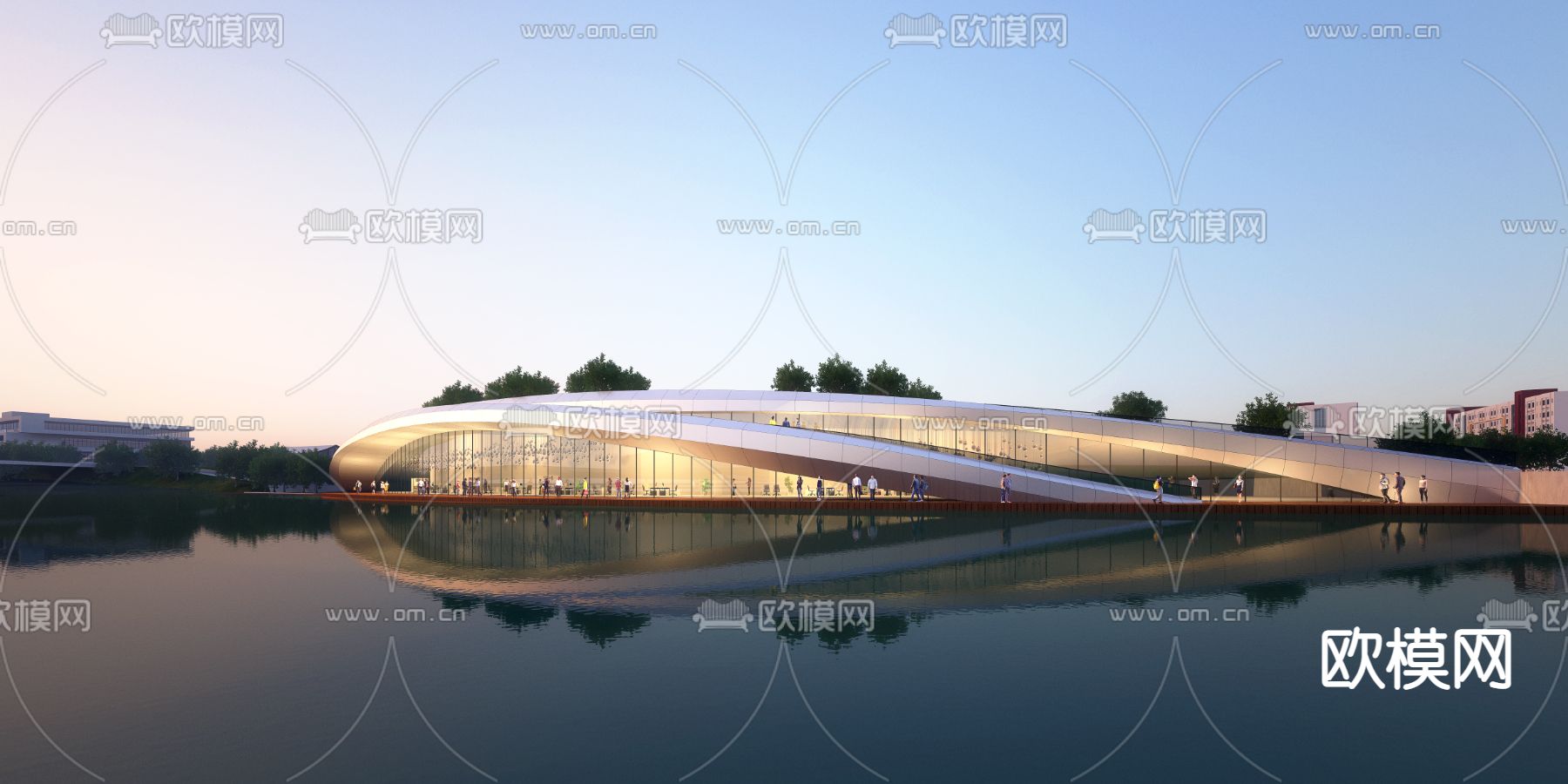 异形外观夜景3d模型下载