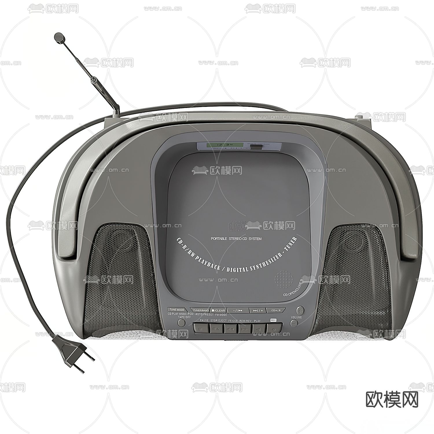 松下录音机 收音机3d模型下载（渲染图1）