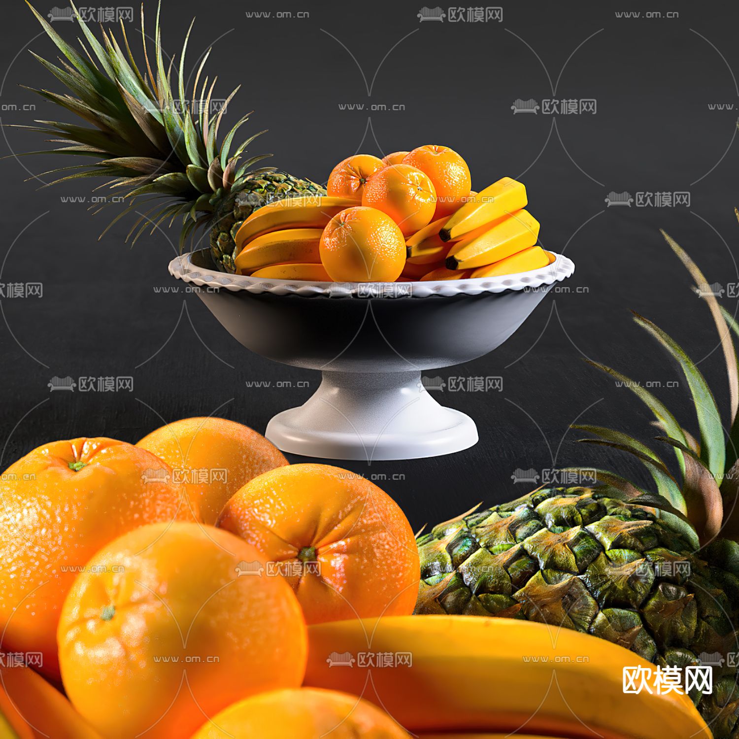 水果果盘3d模型下载