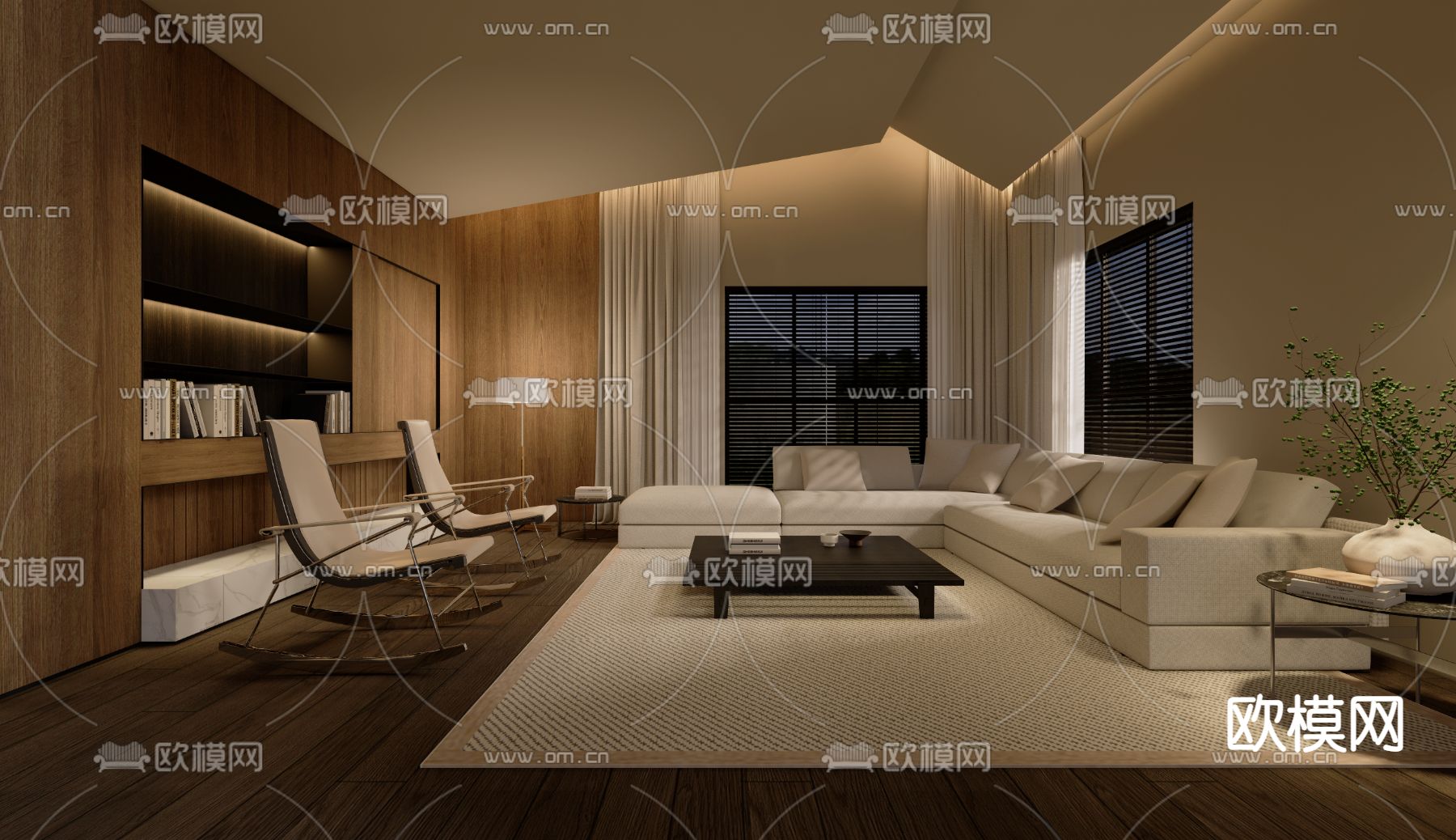 polform 客厅su模型下载（渲染图1）