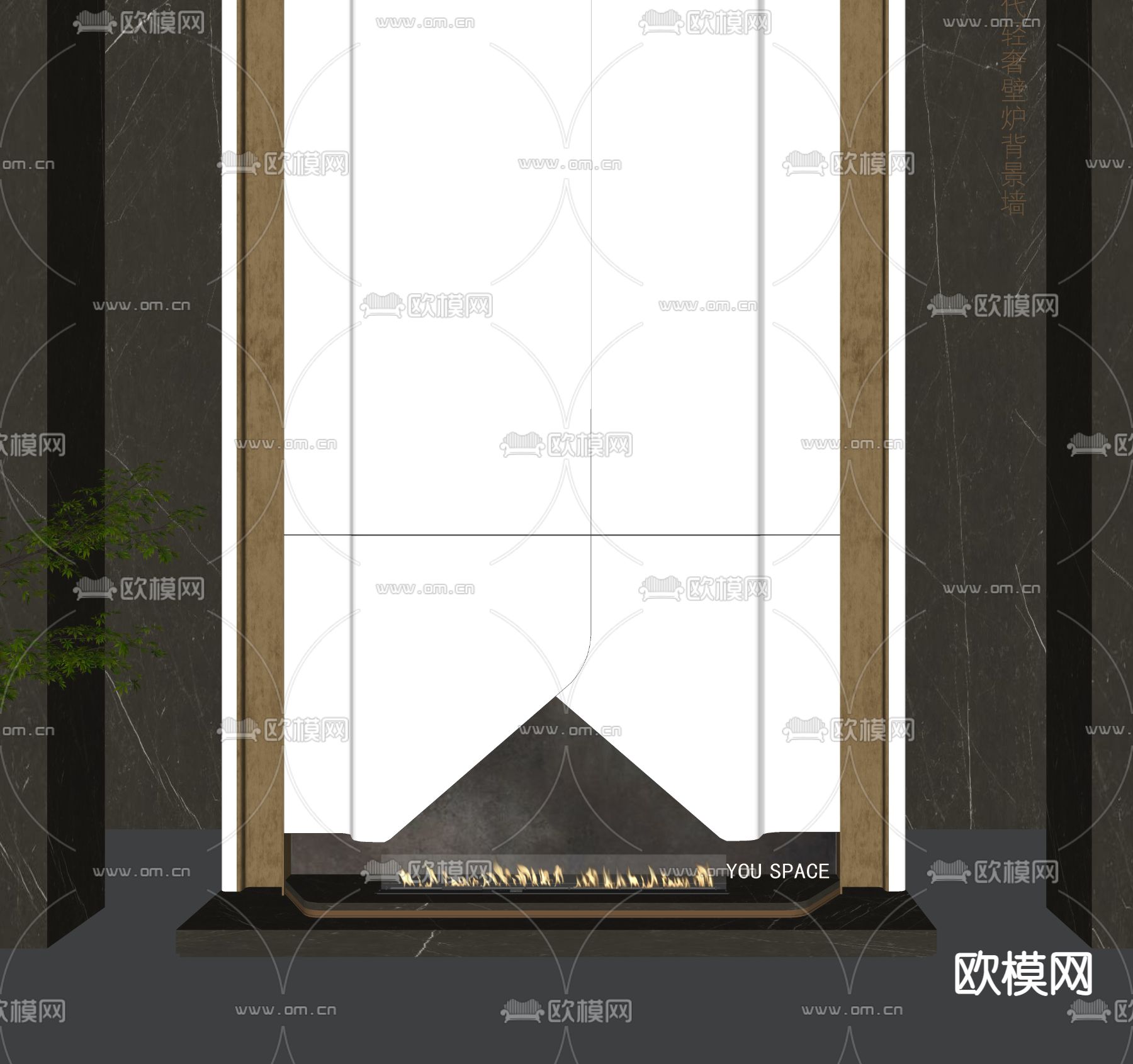轻奢壁炉su模型下载（渲染图3）