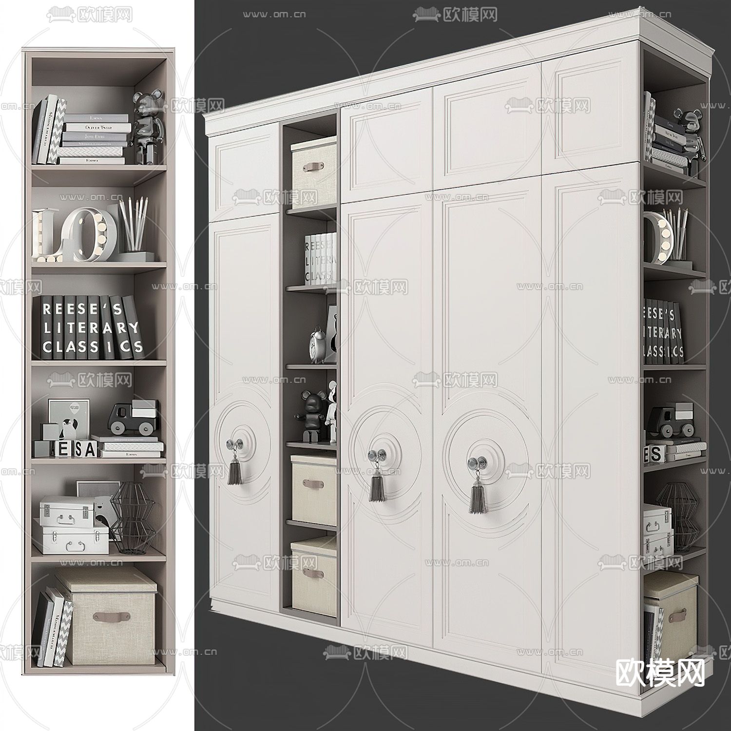 儿童衣柜 收纳柜3d模型下载