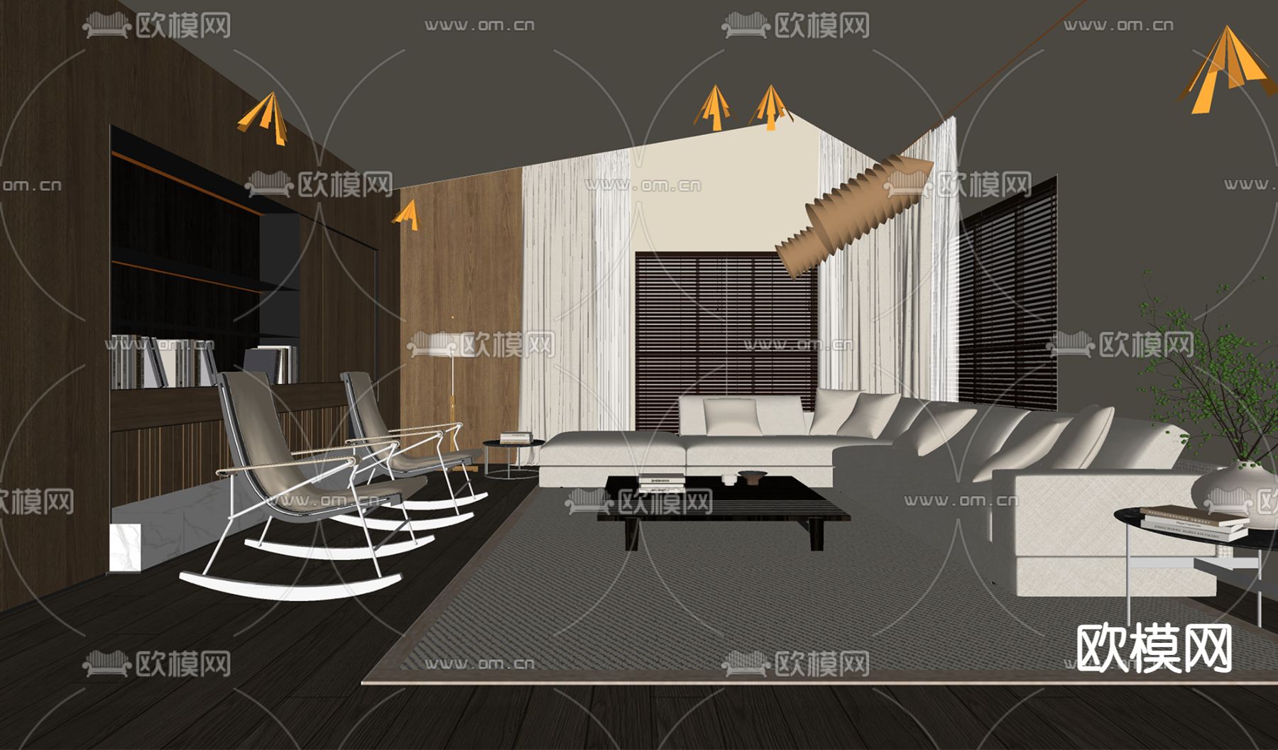 polform 客厅su模型下载（渲染图2）
