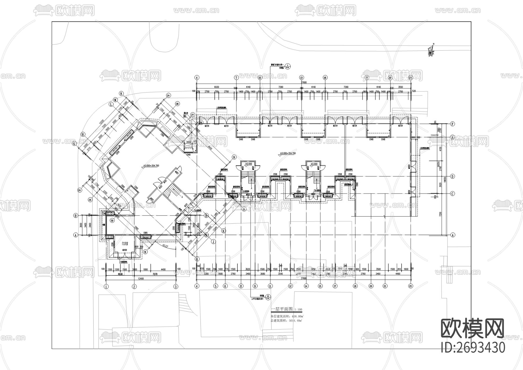 沪汉社区老旧小区改造CAD施工图下载（渲染图1）