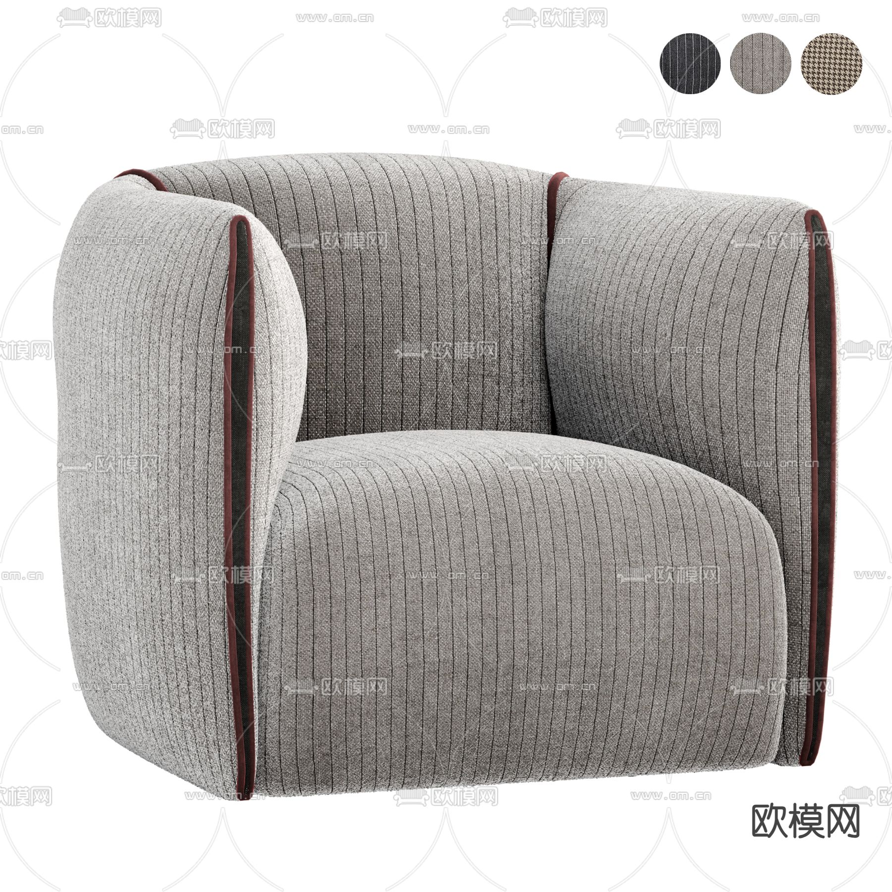 单人沙发3d模型下载（渲染图3）