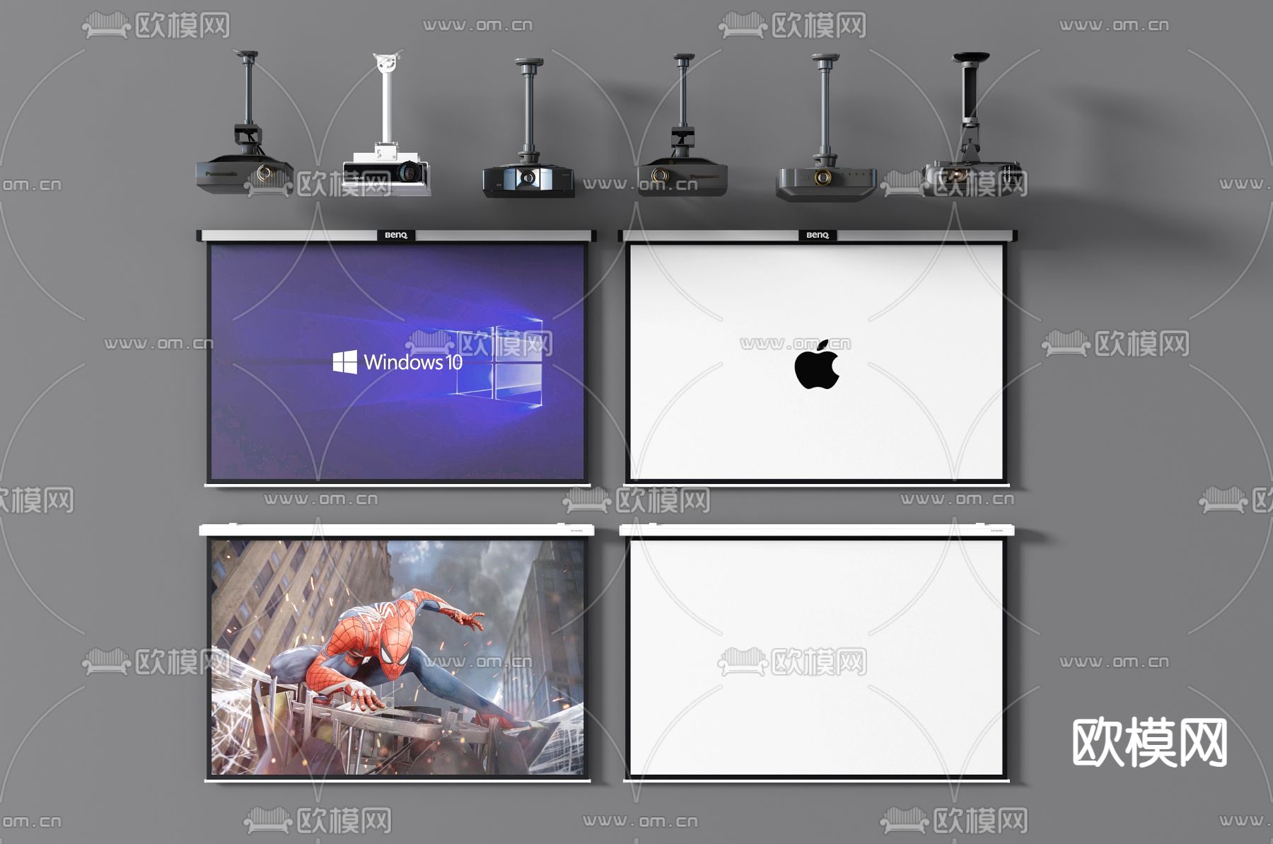 投影仪 幕布3d模型