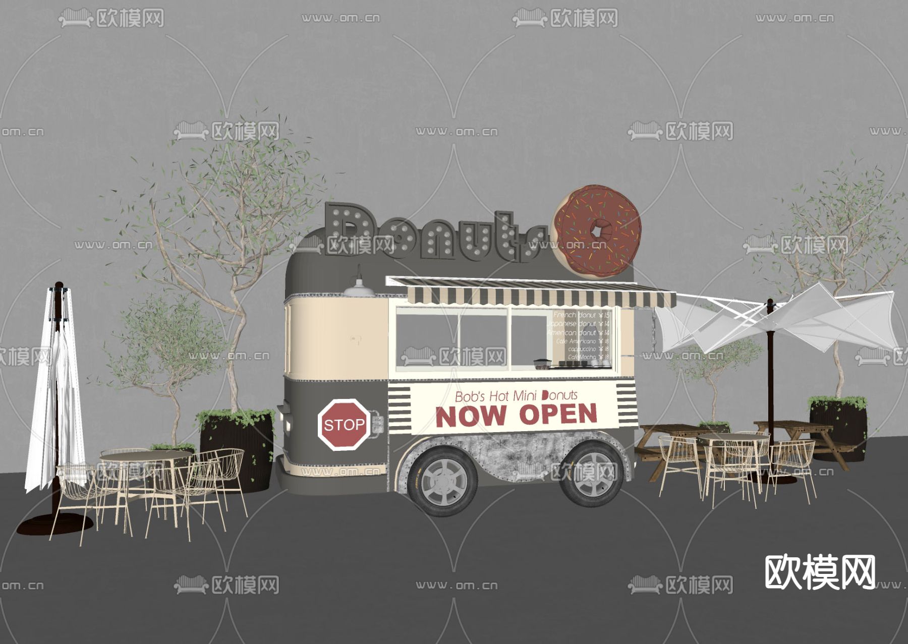 快餐车su模型下载（渲染图2）