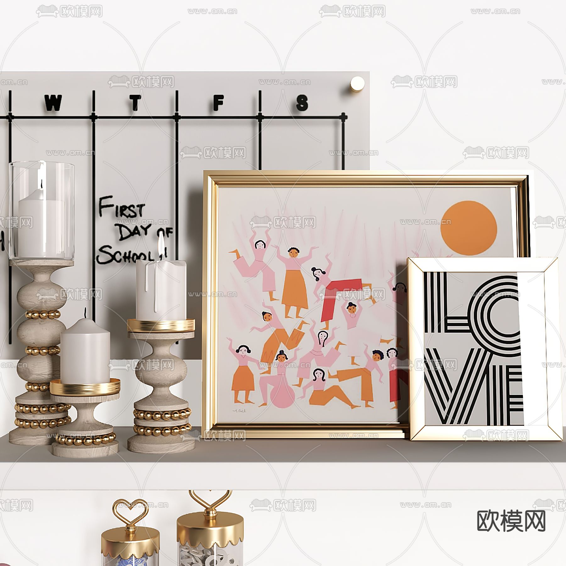 儿童装饰品 摆件 台灯 收纳盒3d模型下载（渲染图3）