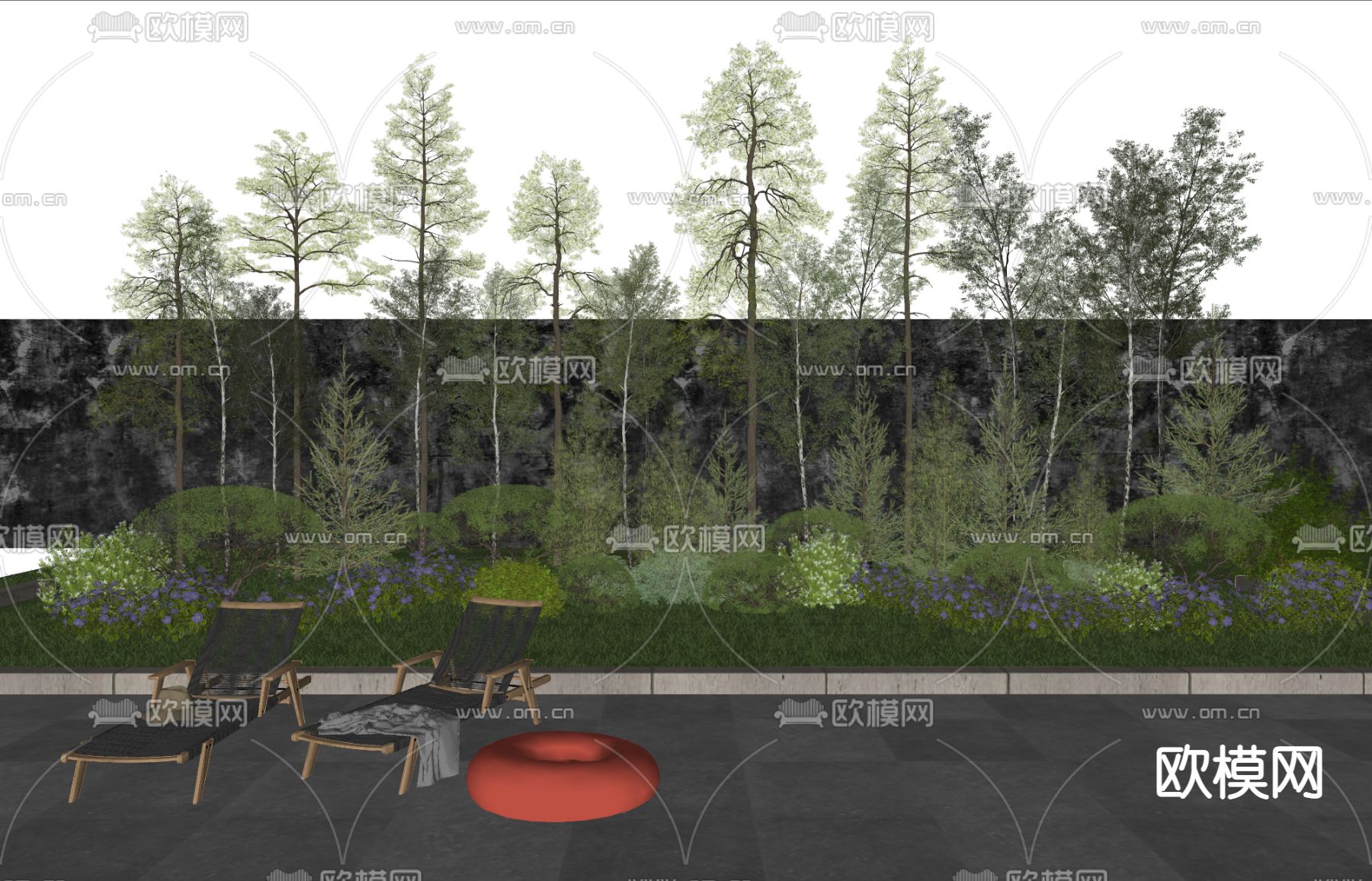 花坛 植物堆su模型下载（渲染图2）