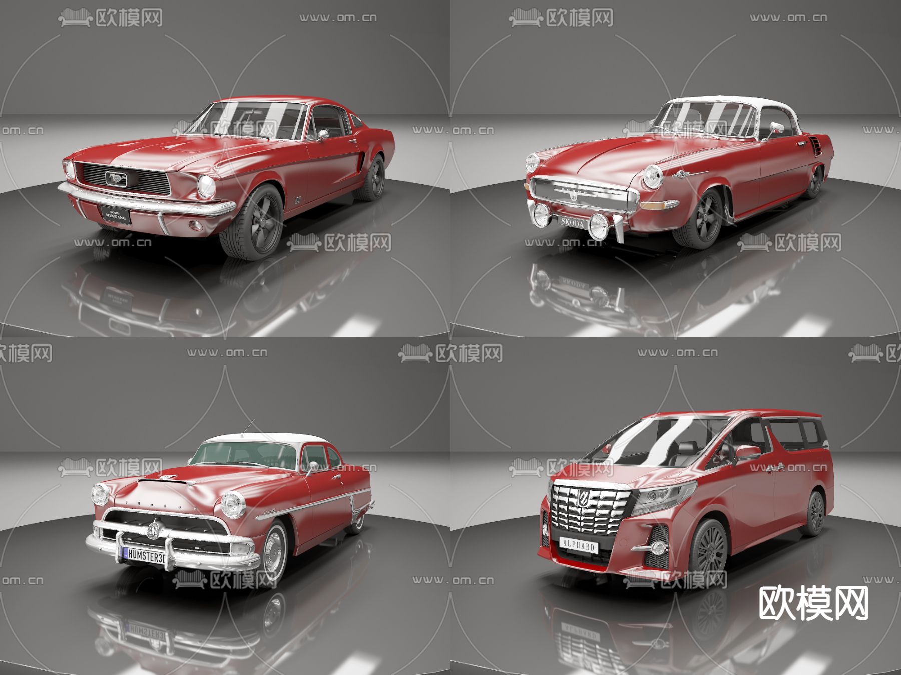 复古汽车 轿车 越野车 商务车3d模型下载