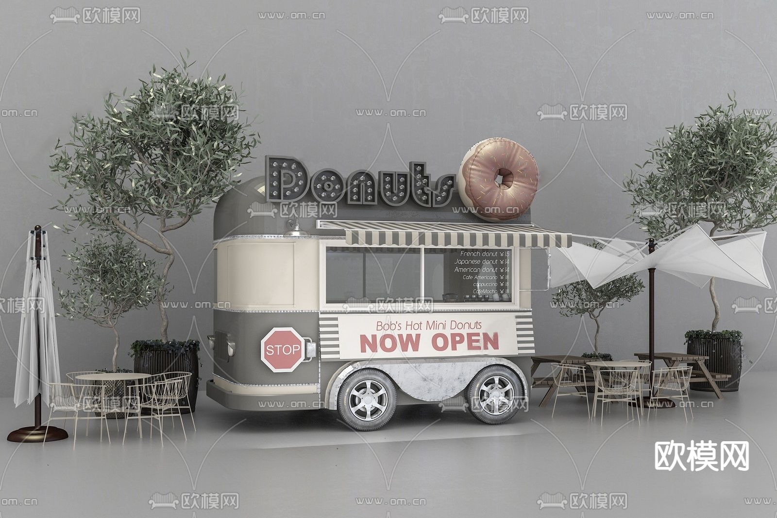 快餐车su模型下载（渲染图1）