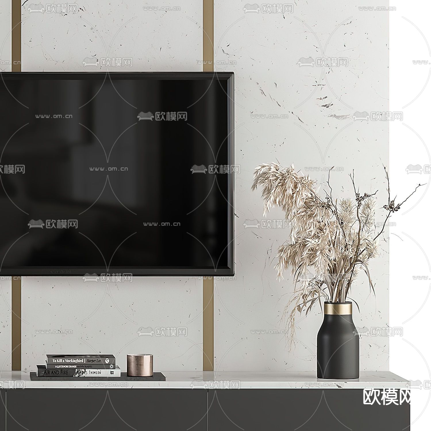 电视背景3d模型