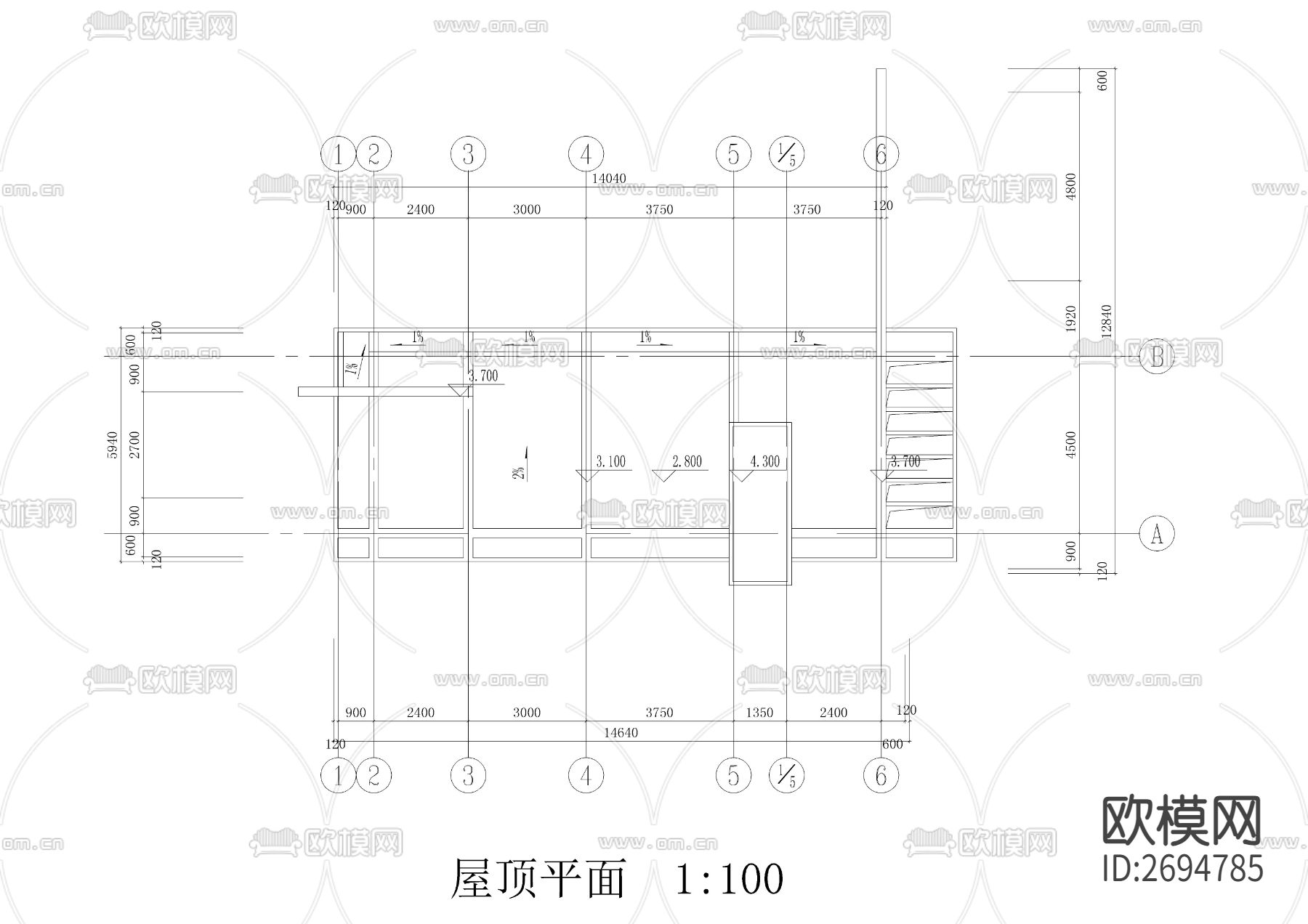小区入口特色景观值班建筑cad施工图下载（渲染图2）