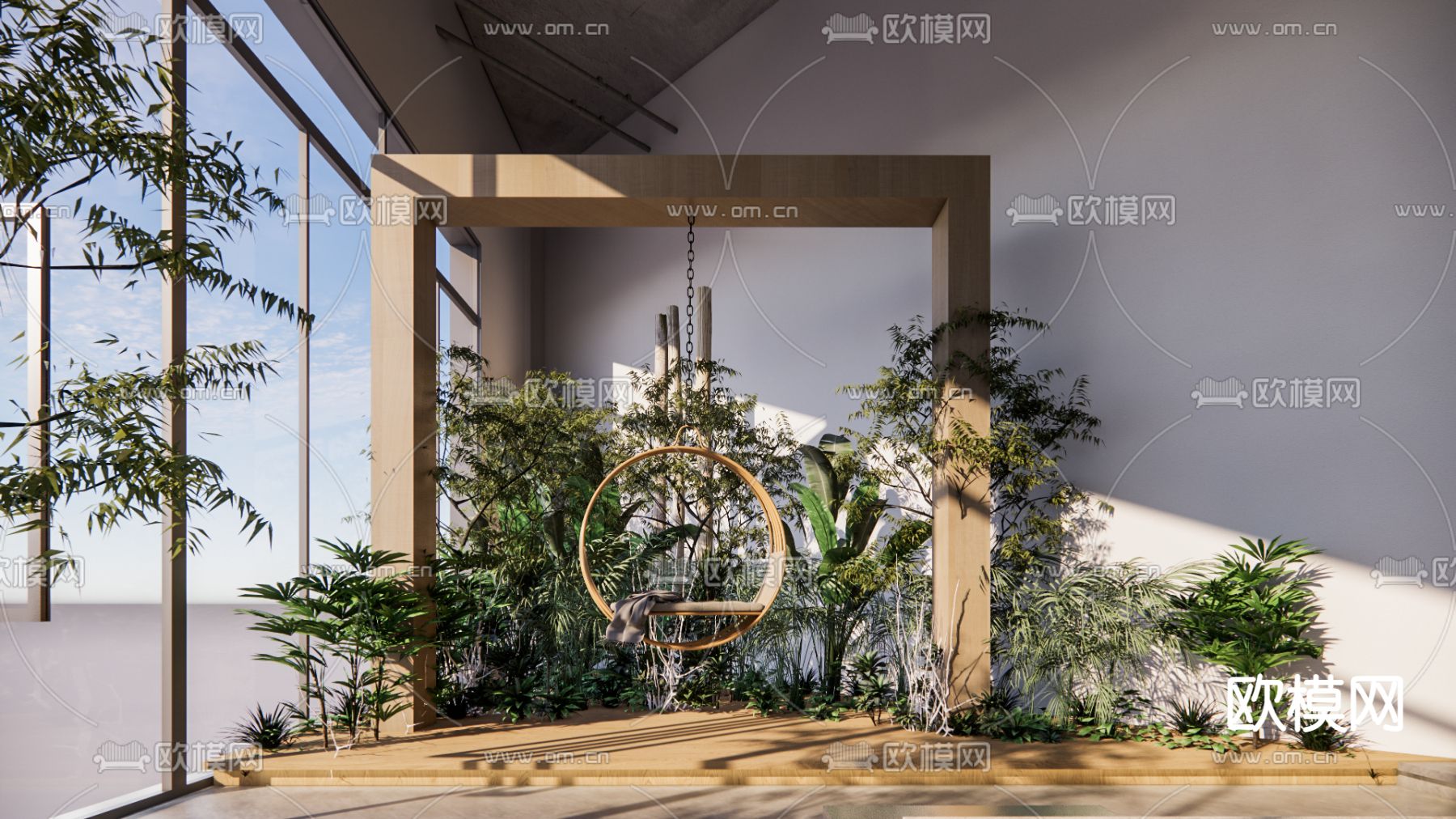 轻奢休闲会馆 茶馆su模型下载（渲染图3）