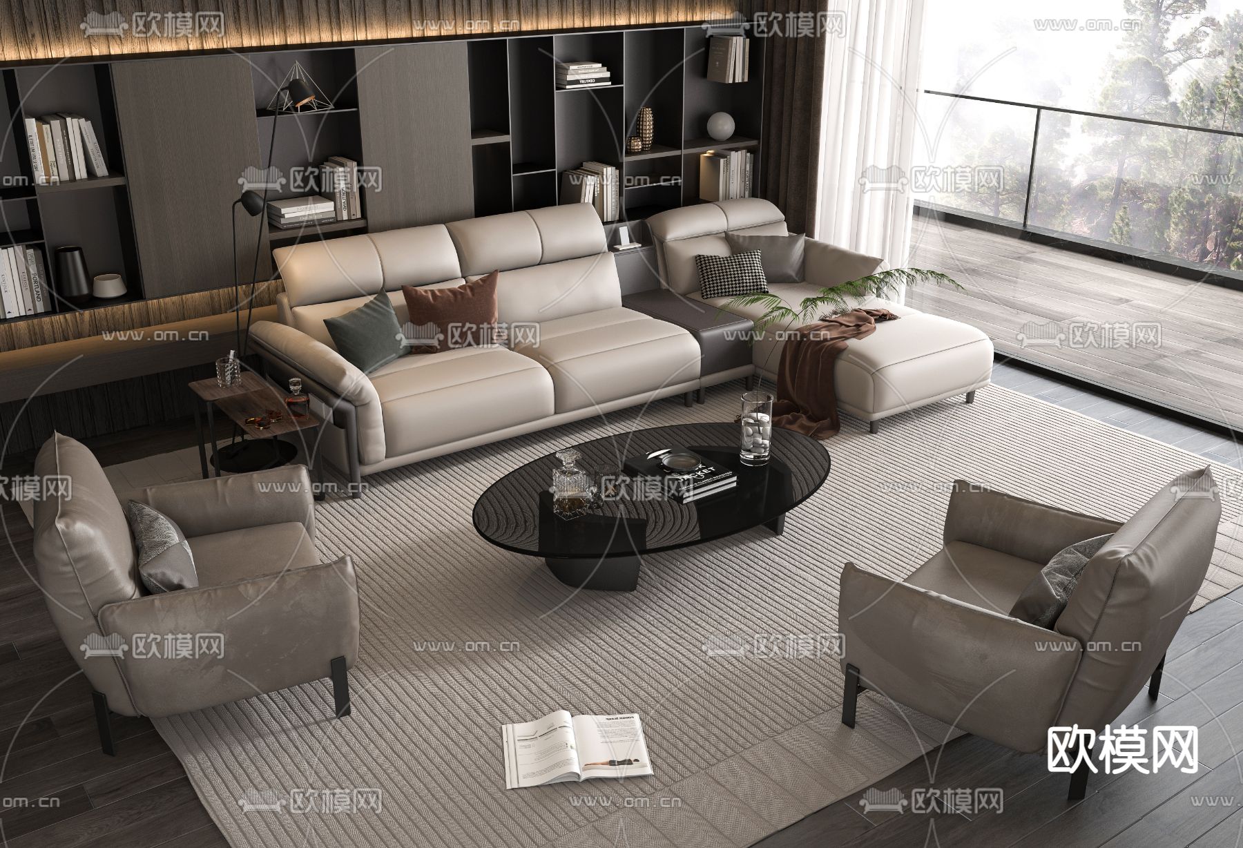 poliform 组合沙发3d模型下载