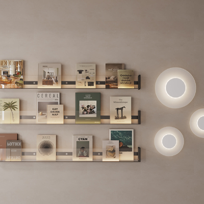  现代杂志架 壁架su模型 