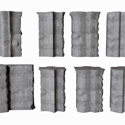  柱子 水泥柱子 石头柱子su模型 