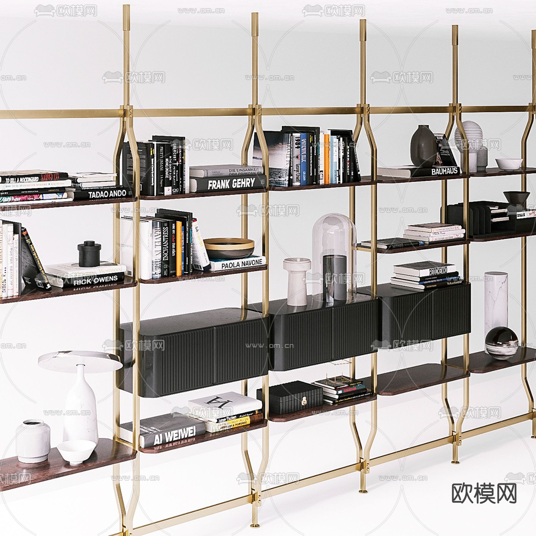 Poliform 装饰柜 置物架3d模型下载（渲染图2）