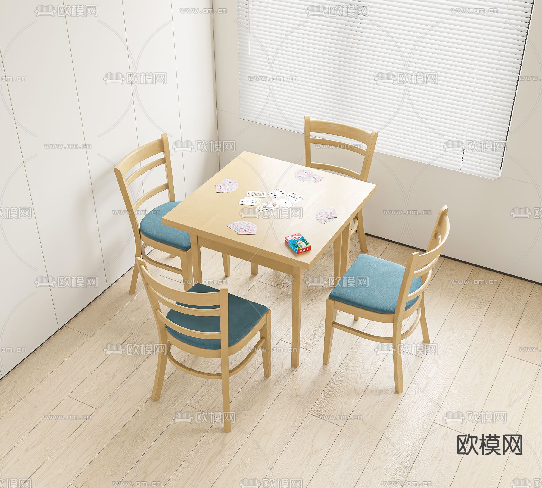 娱乐桌 扑克桌椅3d模型下载