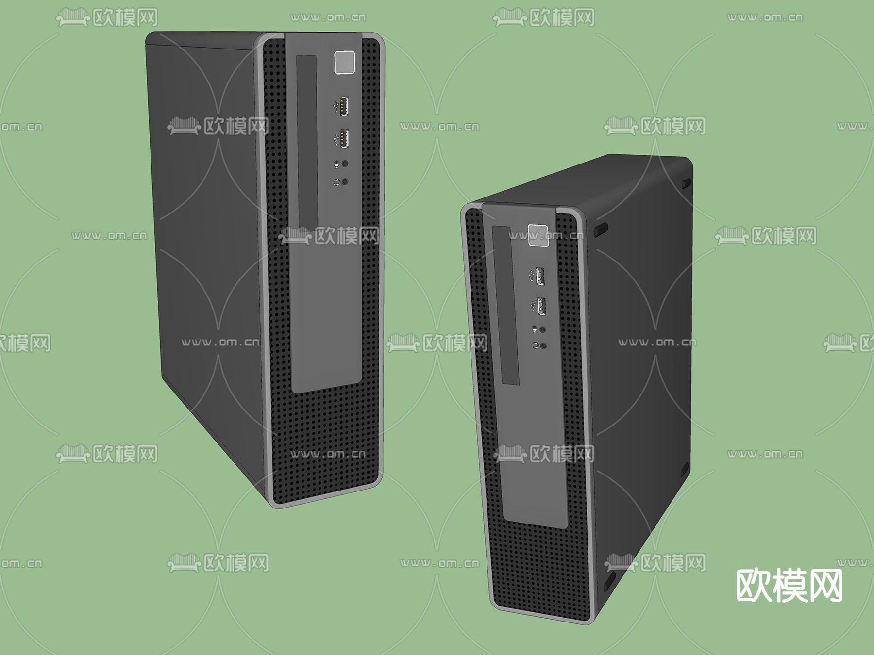 电脑主机箱su模型下载（渲染图2）