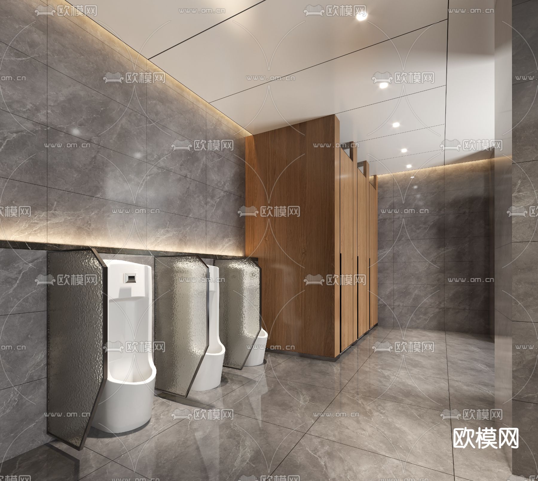 公共卫生间 公厕3d模型下载（渲染图1）