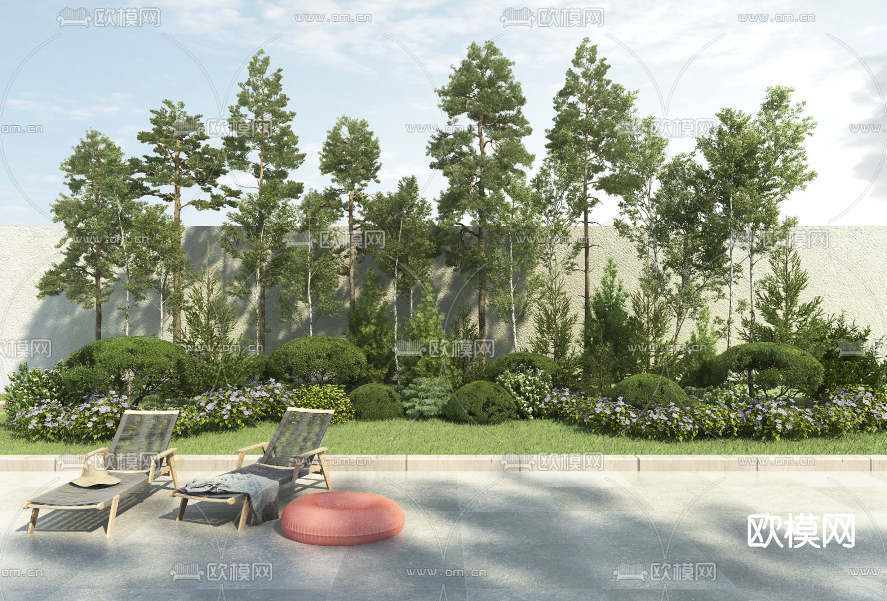 花坛 植物堆su模型下载（渲染图1）