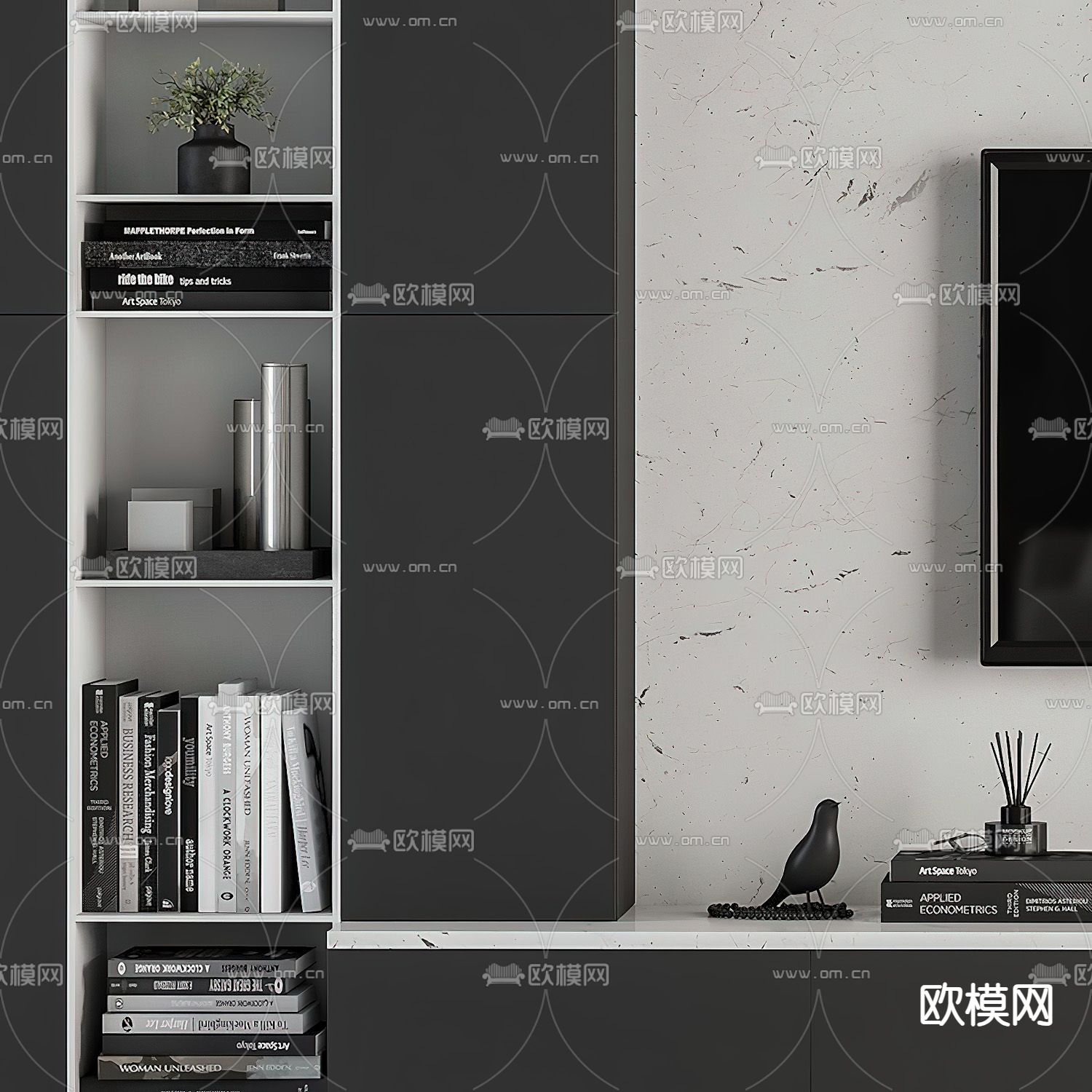 电视背景3d模型