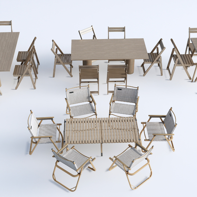  户外桌椅 外摆桌椅su模型 