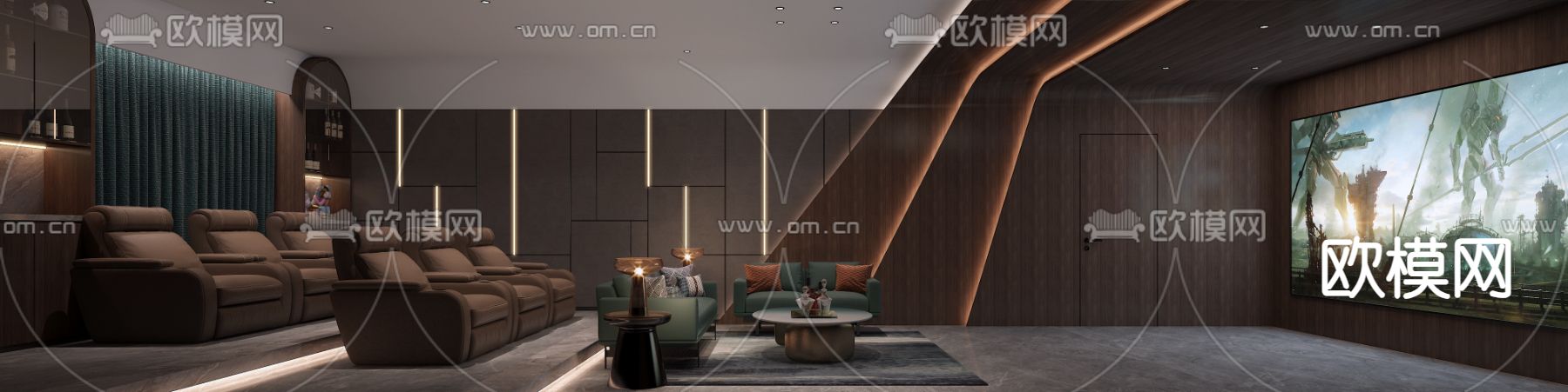 影音室 视听室3d模型下载