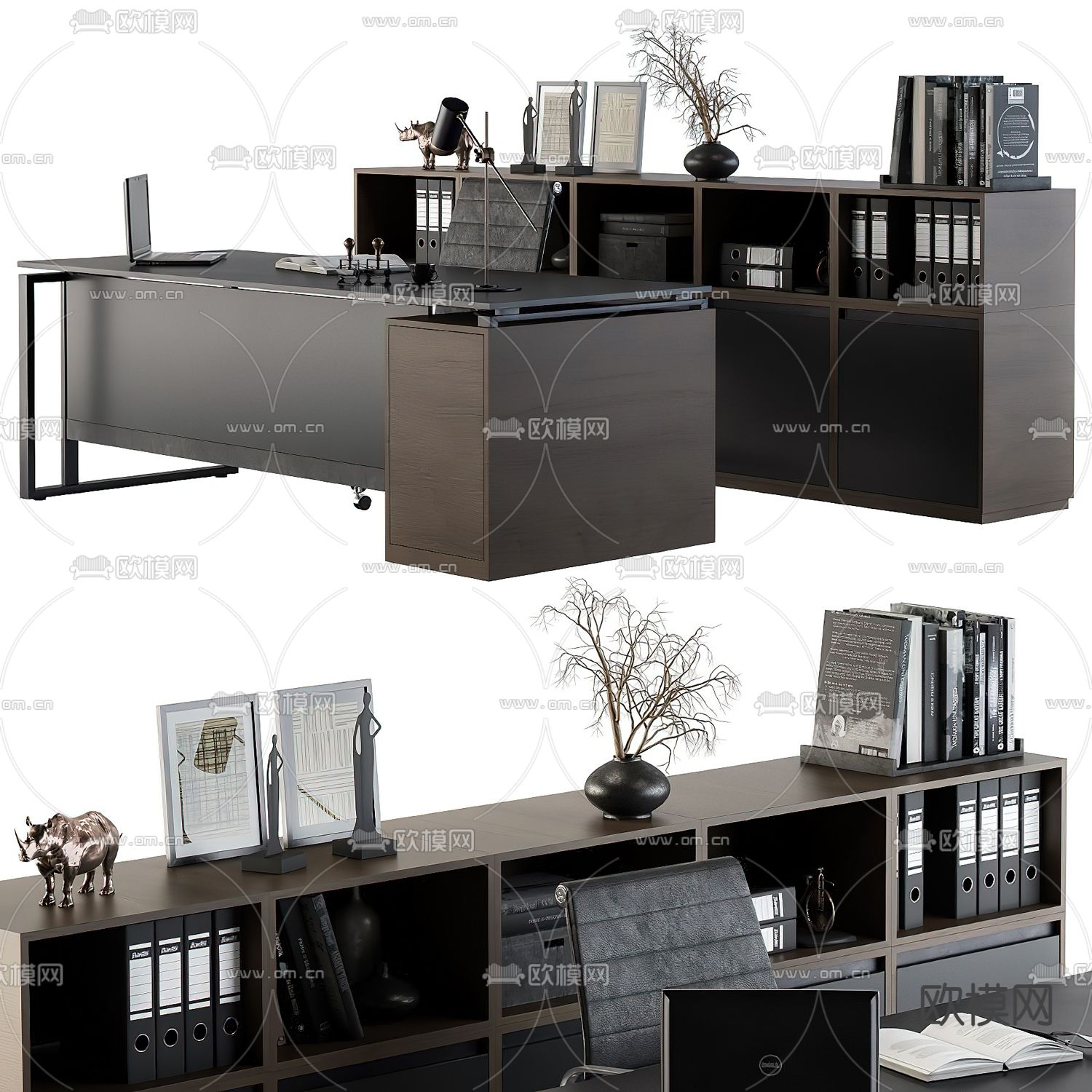 大班台 办公桌 老板桌3d模型下载（渲染图2）