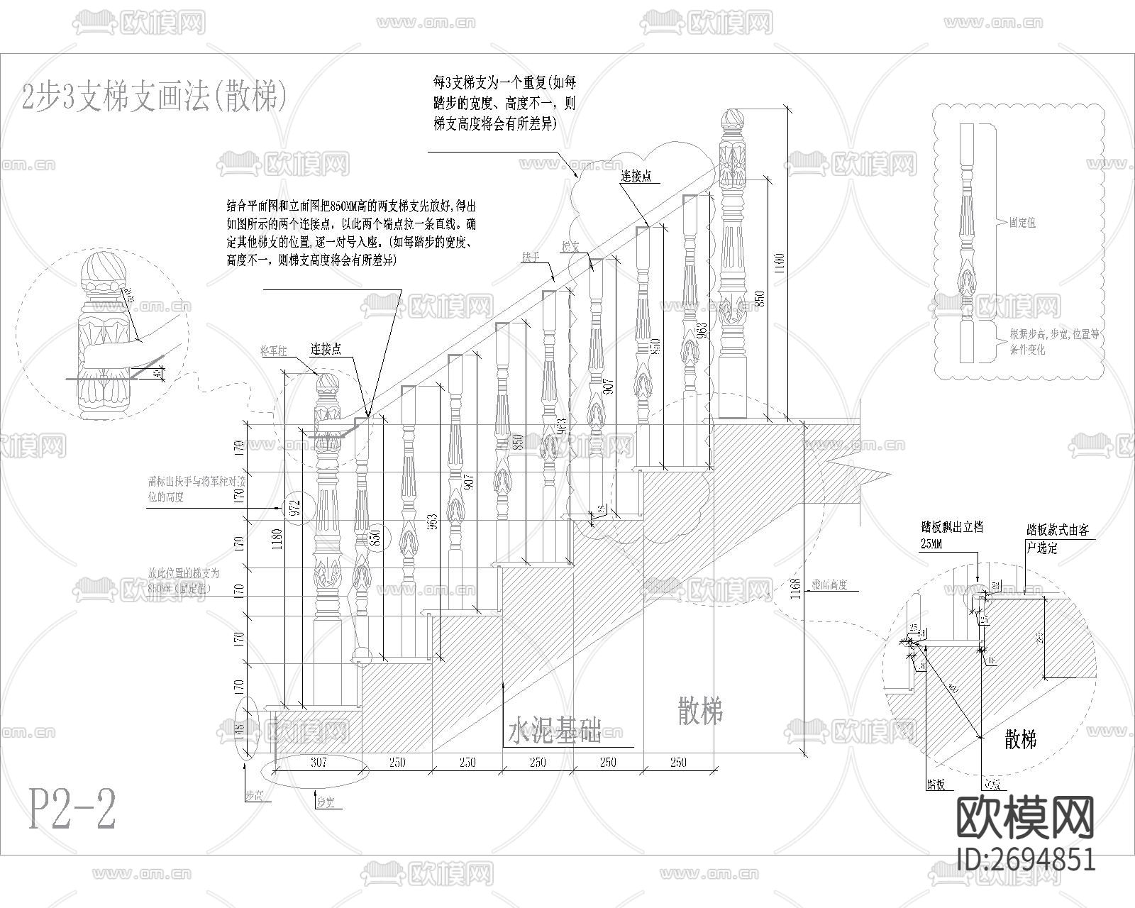 楼梯节点大样下载（渲染图1）