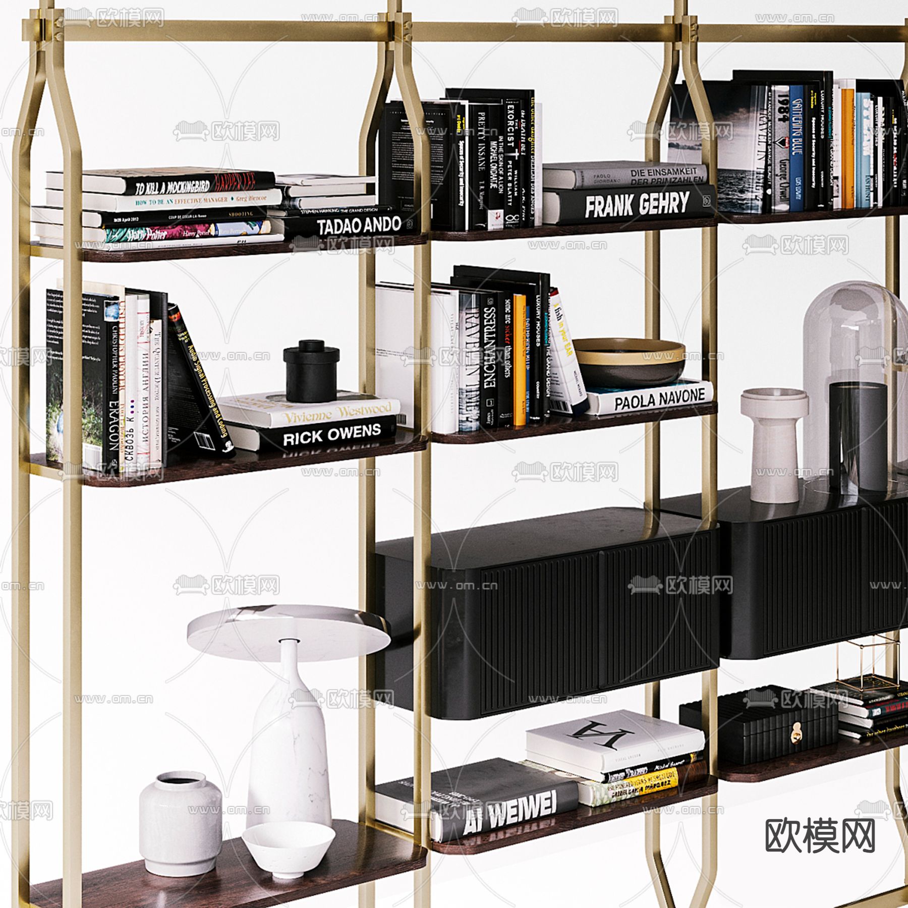 Poliform 装饰柜 置物架3d模型下载（渲染图3）