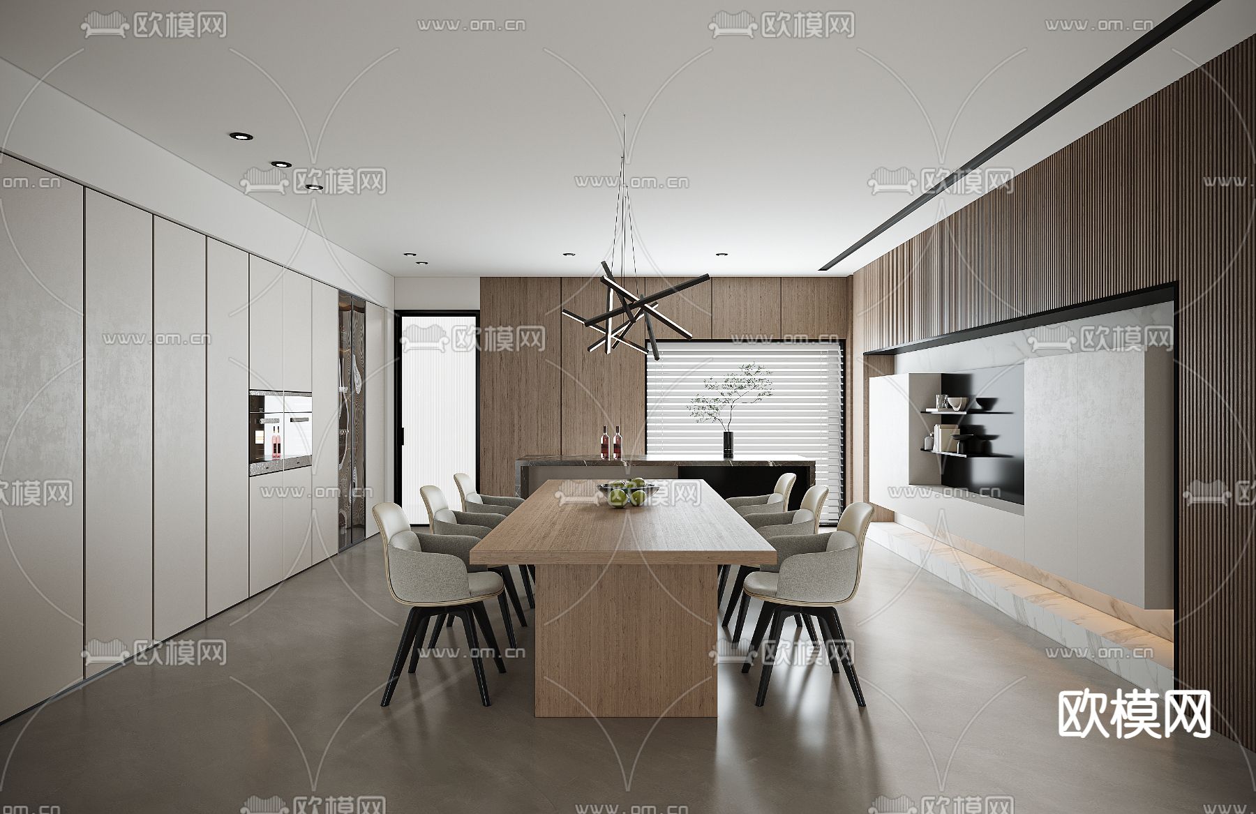侘寂风餐厅3d模型