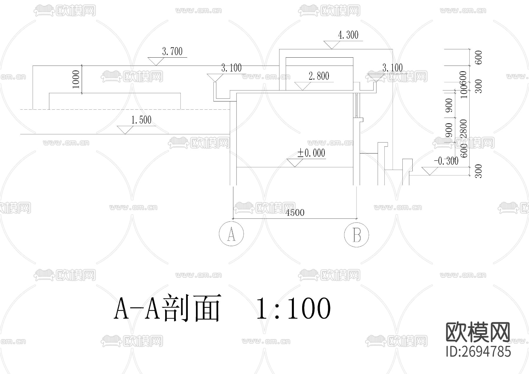 小区入口特色景观值班建筑cad施工图下载（渲染图5）