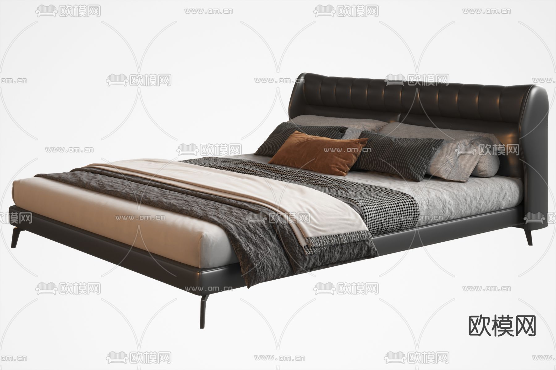 pertica 双人床su模型下载（渲染图1）