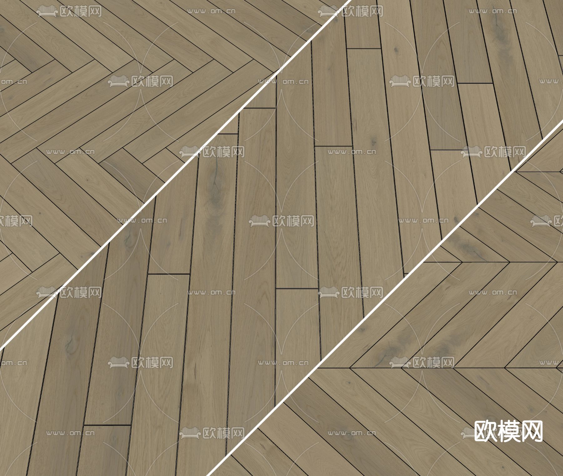 现代木地板su模型下载（渲染图2）