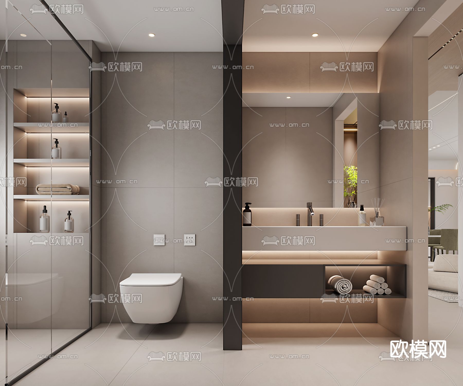 卫生间 浴室 洗手间3d模型下载