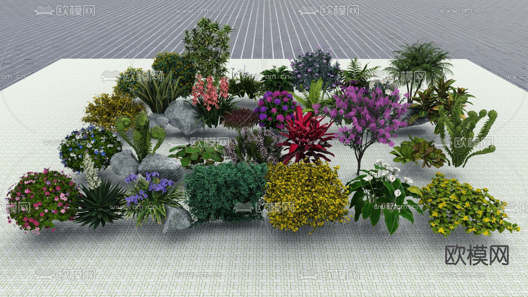 景观植物 灌木球su模型下载（渲染图1）